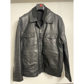 German Police "POLIZEI" leather jacket, black