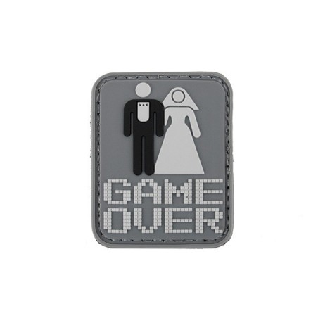 Липучка знак, 3D "Game Over", серый