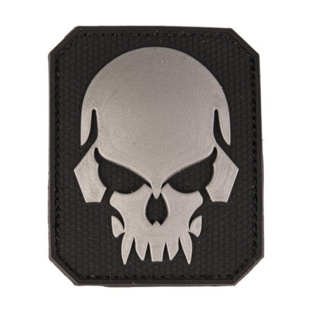 Velcro sign, "Skull" 3D, black
