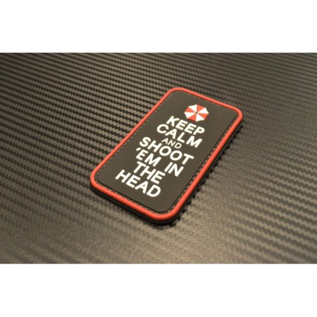 Velcro sign, "Keep Calm and shoot" 3D, black/white/red