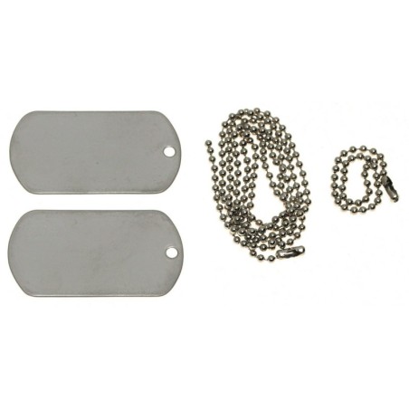 Dog Tags (2 tags and 2 chains), silver