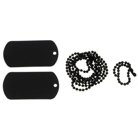 US Dog Tags (2 tags and 2 chains), black
