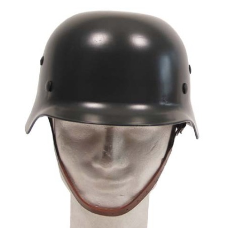 German steel Helmet, WW II, OD green, leather lining