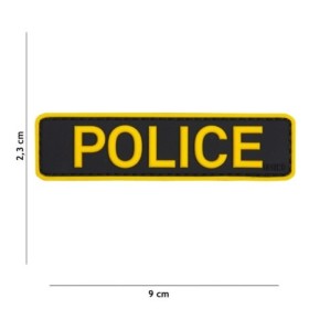 101 INC 3D PVC Police Patch with Velcro (23x90mm) yellow