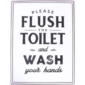 Металлический знак - Please flush the toilet…