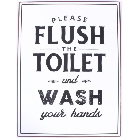 Металлический знак - Please flush the toilet…