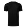 Rear flat lay view of the black merino wool t-shirt, displaying the smooth back panel and reinforced shoulder seams.