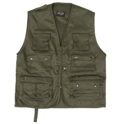 Hunting and fishing vest, olive green