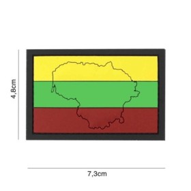 Нашивка ПВХ на липучке "Литва с контуром"