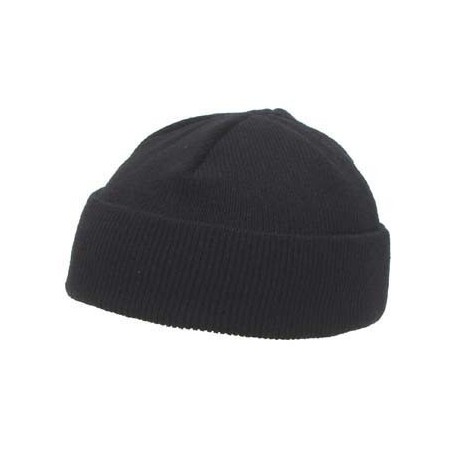 Flat studio shot of the MFH Watch Hat in solid black.