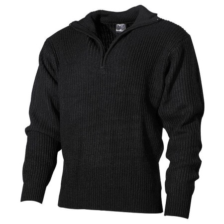 Studio view of the Troyer pullover in solid black.