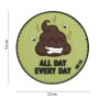 Нашивка ПВХ на липучке "All Day Every Day" зелено-черная