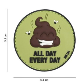 Нашивка ПВХ на липучке "All Day Every Day" зелено-черная