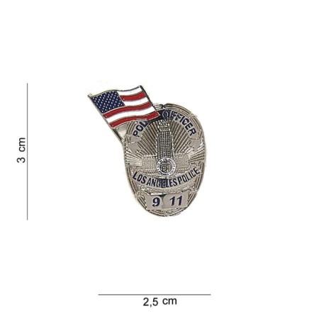 Металлический значок "pol. officer Los Angeles Police"