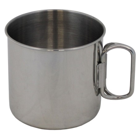 Cup, stainless steel, folding handles, 450 ml