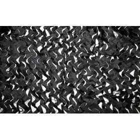 MFH Camo Net "Basic" - Close-Up View of Black Mesh Texture and Fabric Detail